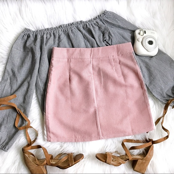 LAST Alice // Color Block Corduroy Mini Skirt - Picture 2 of 6